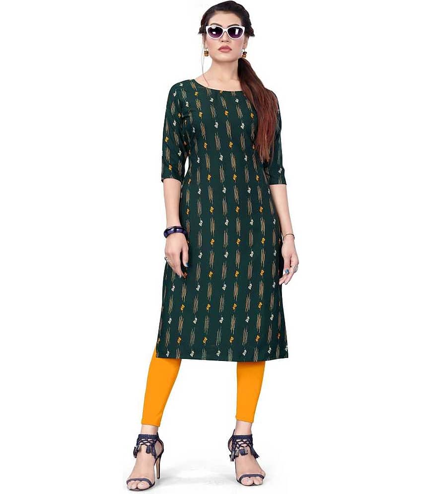 AK FASHION MALL Pack of 1 Crepe Printed Straight Women's Kurti - ( Multicolor ) - Kurtis, Tunics | Buy online on ZillyBuy