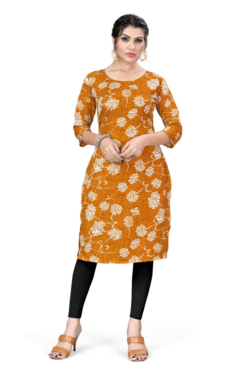 AK FASHION MALL Pack of 1 Crepe Printed Straight Women's Kurti - ( Multicolor ) - Kurtis, Tunics | Buy online on ZillyBuy
