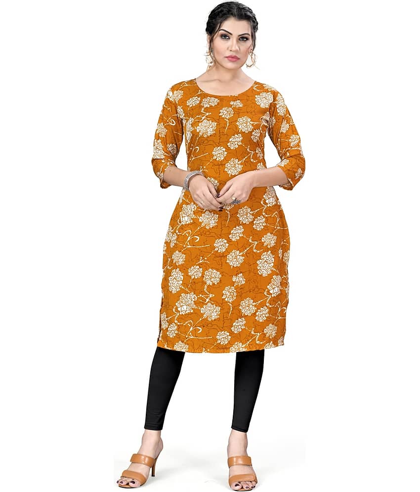AK FASHION MALL Pack of 1 Crepe Printed Straight Women's Kurti - ( Multicolor ) - Kurtis, Tunics | Buy online on ZillyBuy