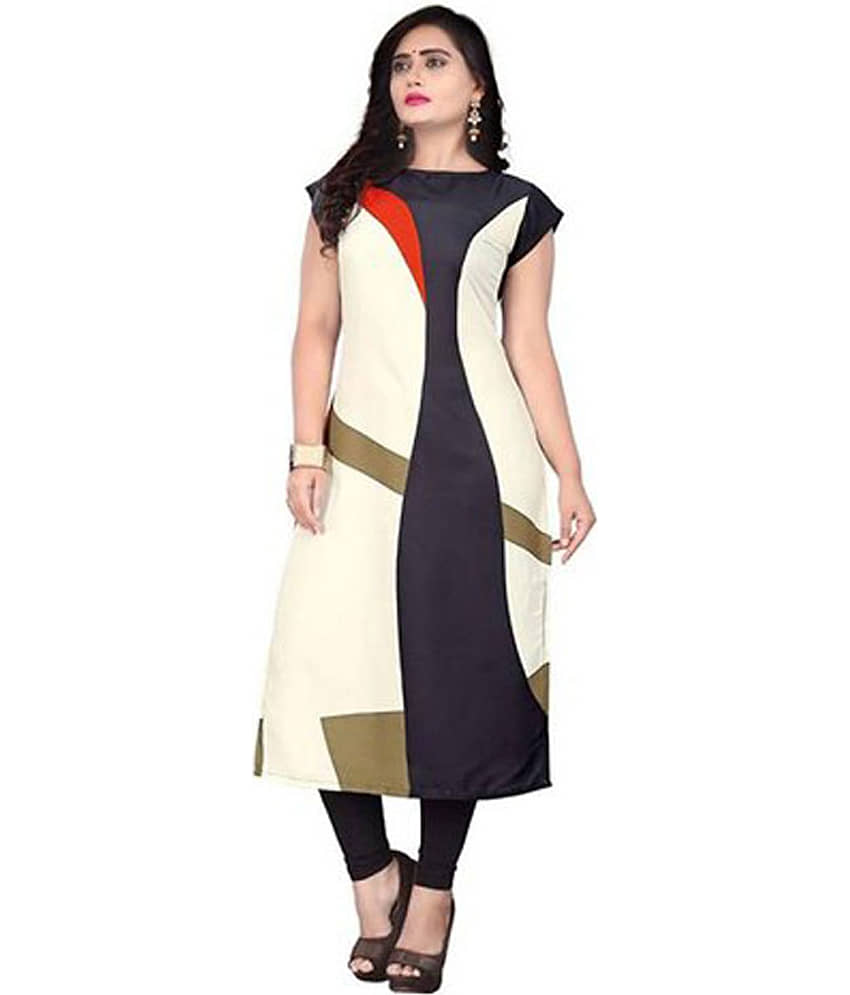AK FASHION MALL Pack of 1 Crepe Printed Straight Women's Kurti - ( Multicolor ) - Kurtis, Tunics | Buy online on ZillyBuy