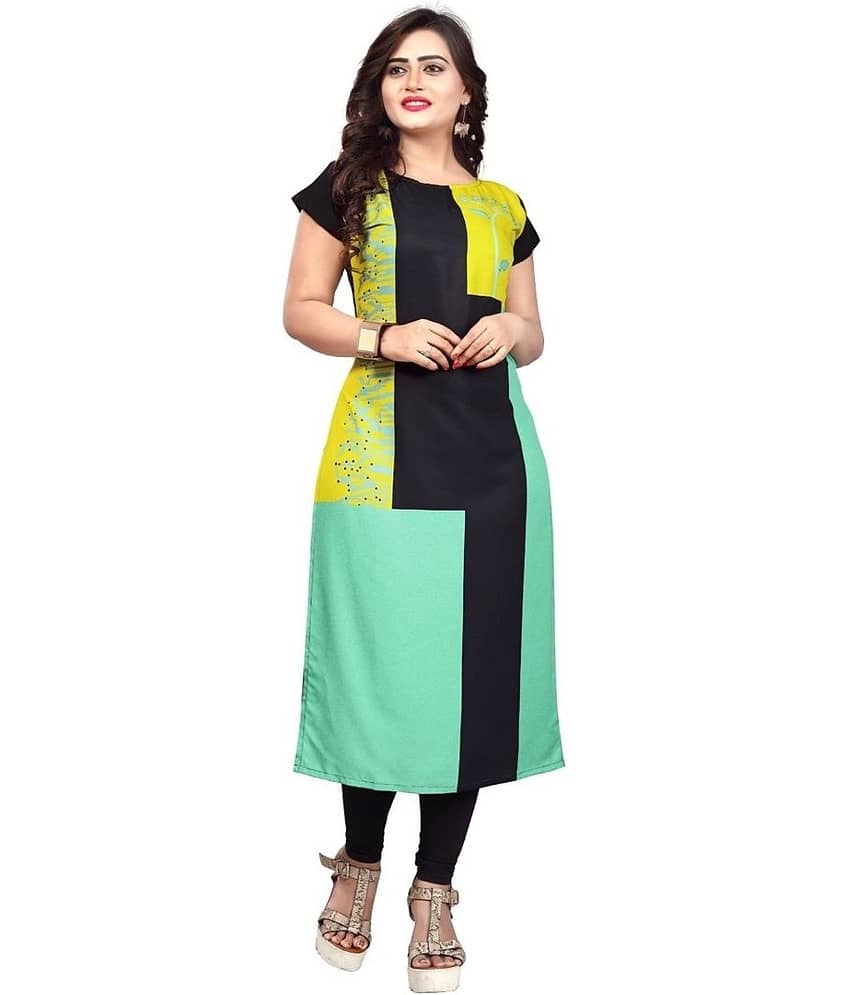 AK FASHION MALL Pack of 1 Crepe Printed Straight Women's Kurti - ( Multicolor ) - Kurtis, Tunics | Buy online on ZillyBuy