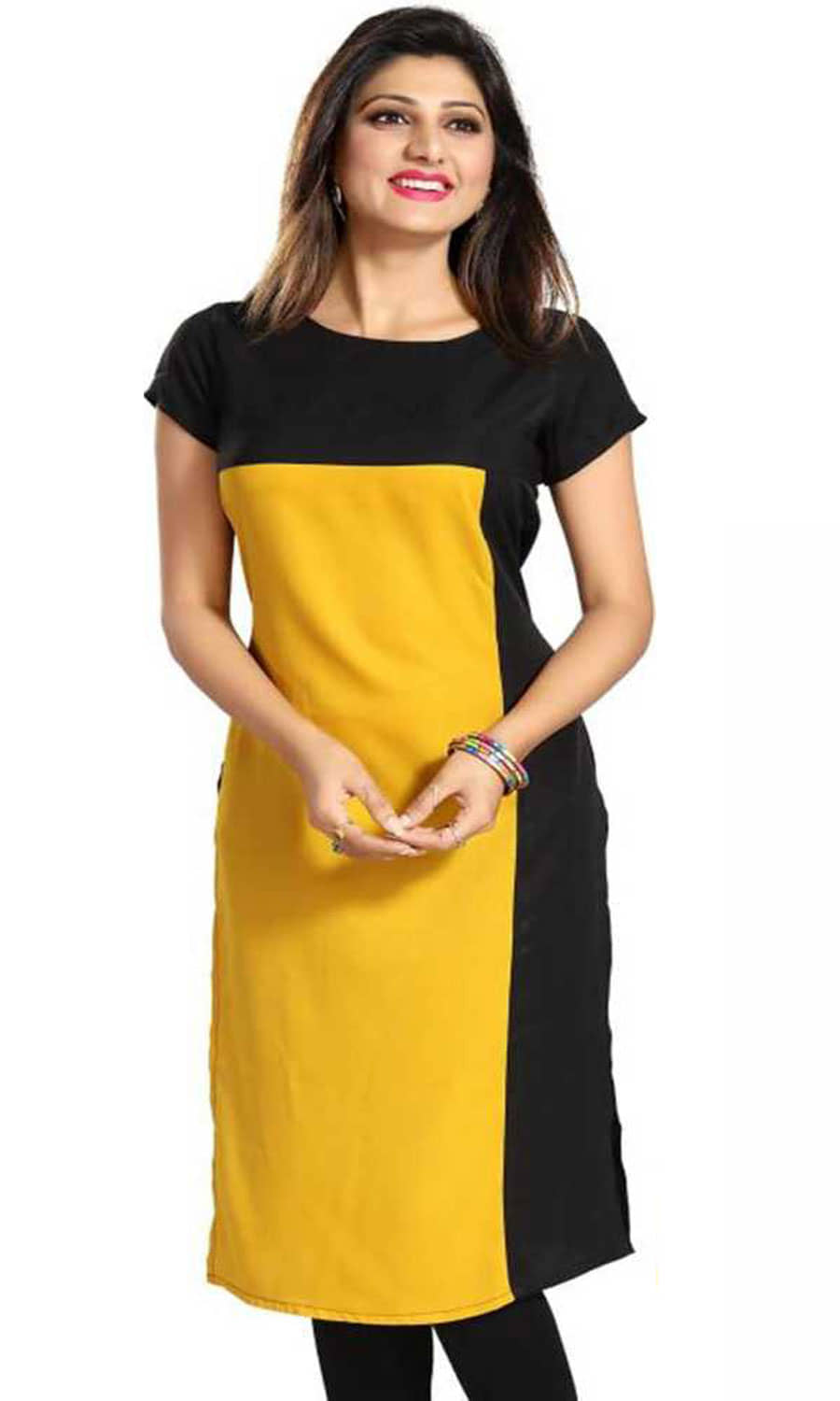 AK FASHION MALL Pack of 1 Crepe Printed Straight Women's Kurti - ( Multicolor ) - Kurtis, Tunics | Buy online on ZillyBuy
