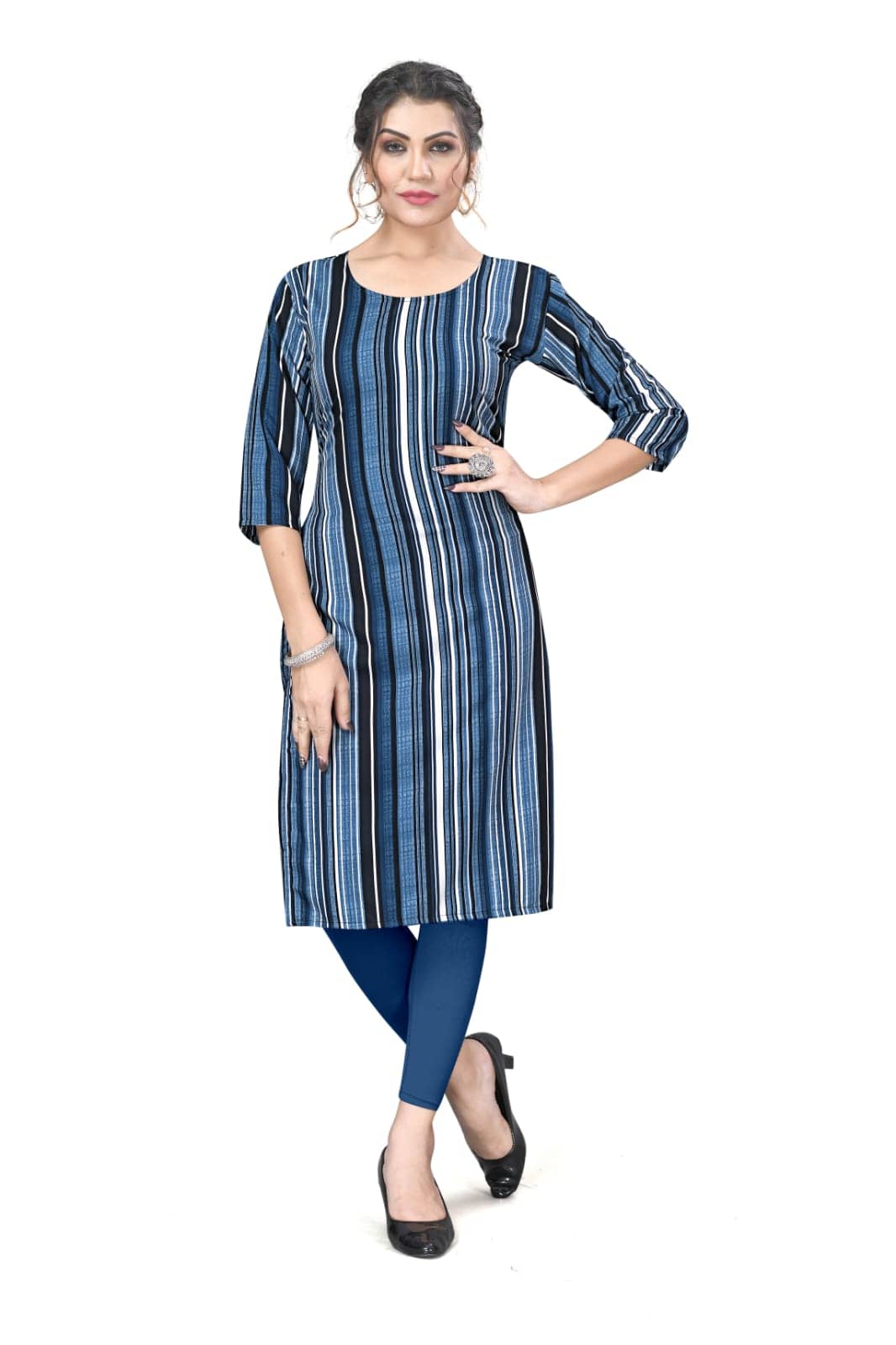 AK FASHION MALL Pack of 1 Crepe Printed Straight Women's Kurti - ( Multicolor ) - Kurtis, Tunics | Buy online on ZillyBuy