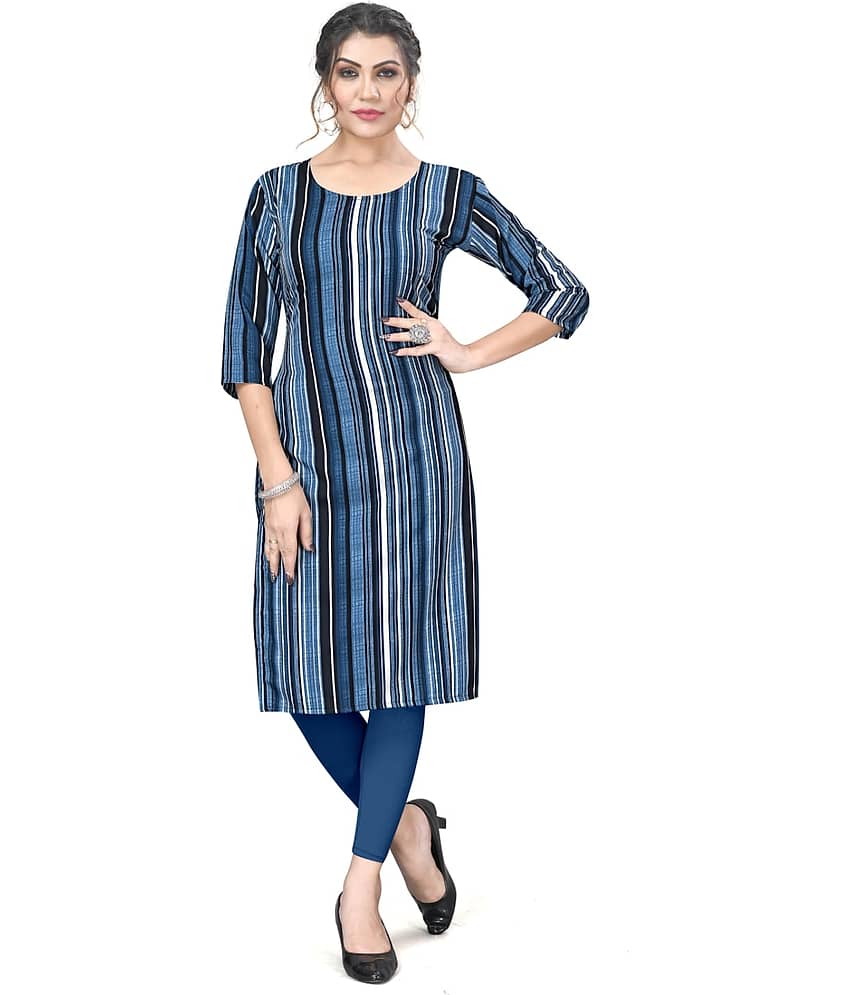 AK FASHION MALL Pack of 1 Crepe Printed Straight Women's Kurti - ( Multicolor ) - Kurtis, Tunics | Buy online on ZillyBuy