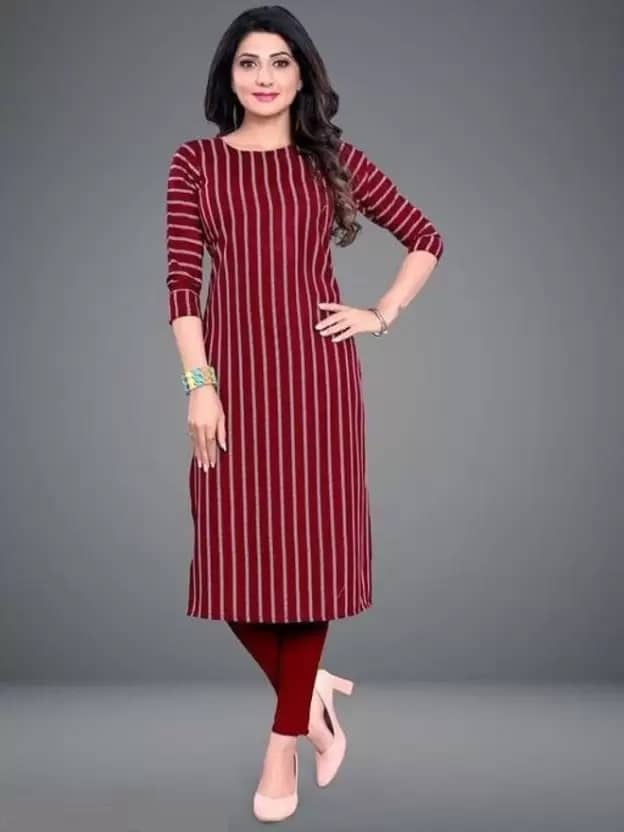 AK FASHION MALL Pack of 1 Crepe Printed Straight Women's Kurti - ( Multicolor ) - Kurtis, Tunics | Buy online on ZillyBuy