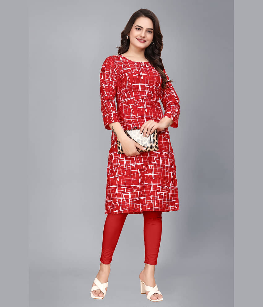 AK FASHION MALL Pack of 1 Crepe Printed Straight Women's Kurti - ( Multicolor ) - Kurtis, Tunics | Buy online on ZillyBuy