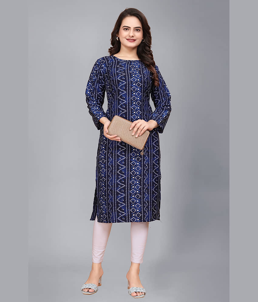 AK FASHION MALL Pack of 1 Crepe Printed Straight Women's Kurti - ( Multicolor ) - Kurtis, Tunics | Buy online on ZillyBuy