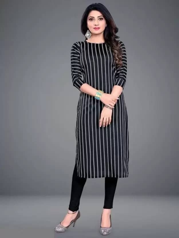 AK FASHION MALL Pack of 1 Crepe Printed Straight Women's Kurti - ( Multicolor ) - Kurtis, Tunics | Buy online on ZillyBuy