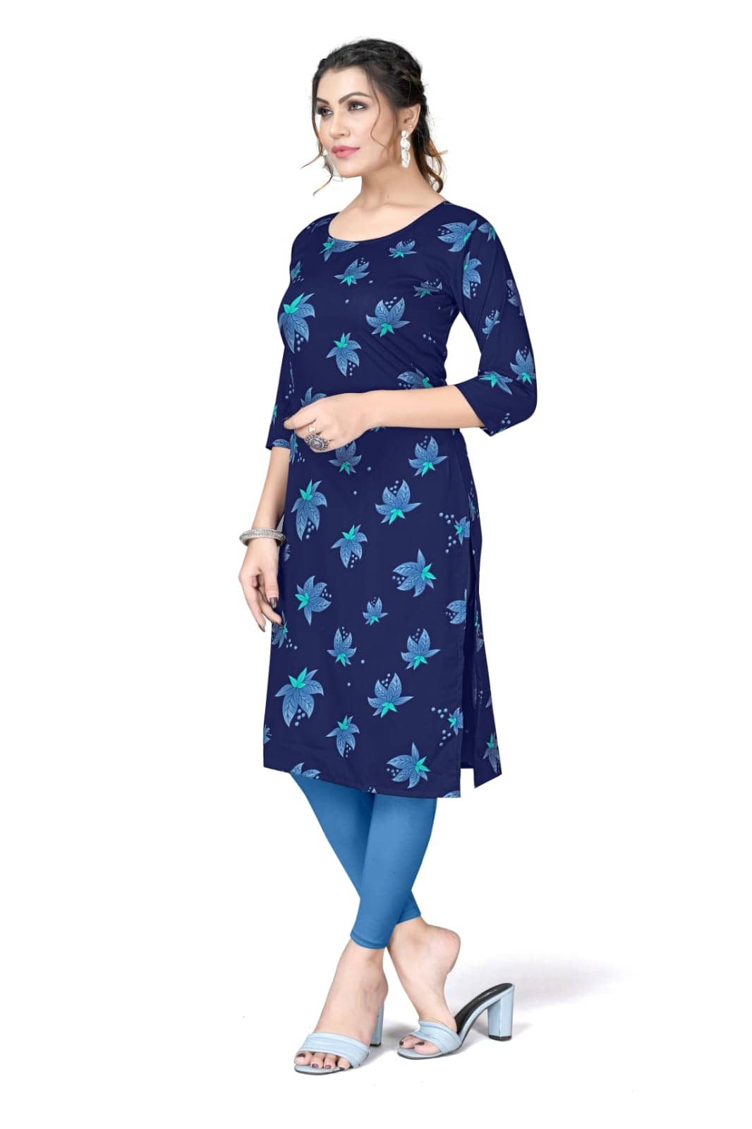 AK FASHION MALL Pack of 1 Crepe Printed Straight Women's Kurti - ( Multicolor ) - Kurtis, Tunics | Buy online on ZillyBuy