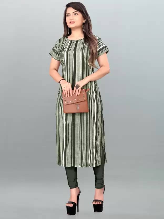 AK FASHION MALL Pack of 1 Crepe Printed Straight Women's Kurti - ( Multicolor ) - Kurtis, Tunics | Buy online on ZillyBuy