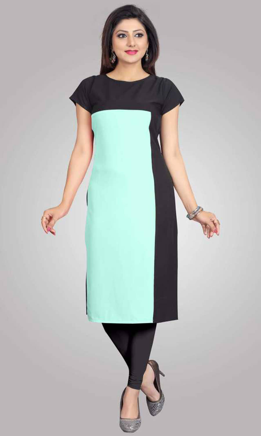 AK FASHION MALL Pack of 1 Crepe Printed Straight Women's Kurti - ( Multicolor ) - Kurtis, Tunics | Buy online on ZillyBuy