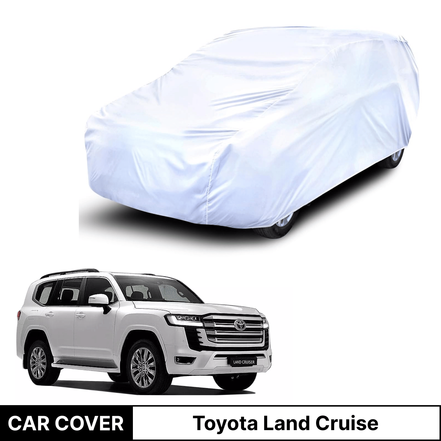     			AKSMIT Car Body Cover for Toyota All Car Models Without Mirror Pocket ( Pack of 1 ) , Silver