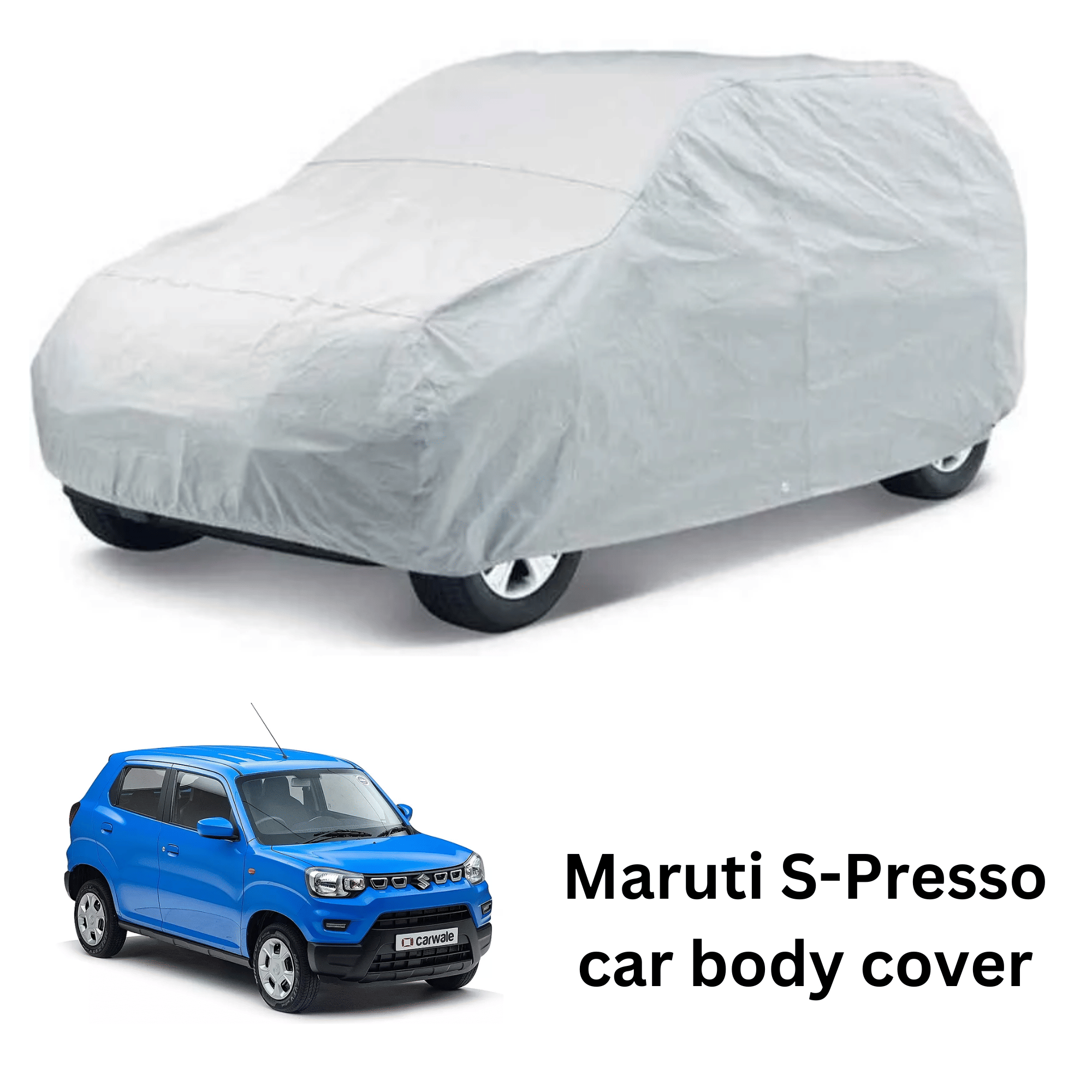 AKSMIT Car Body Cover for Maruti All Car Models Without Mirror Pocket ( Pack of 1 ) , Silver