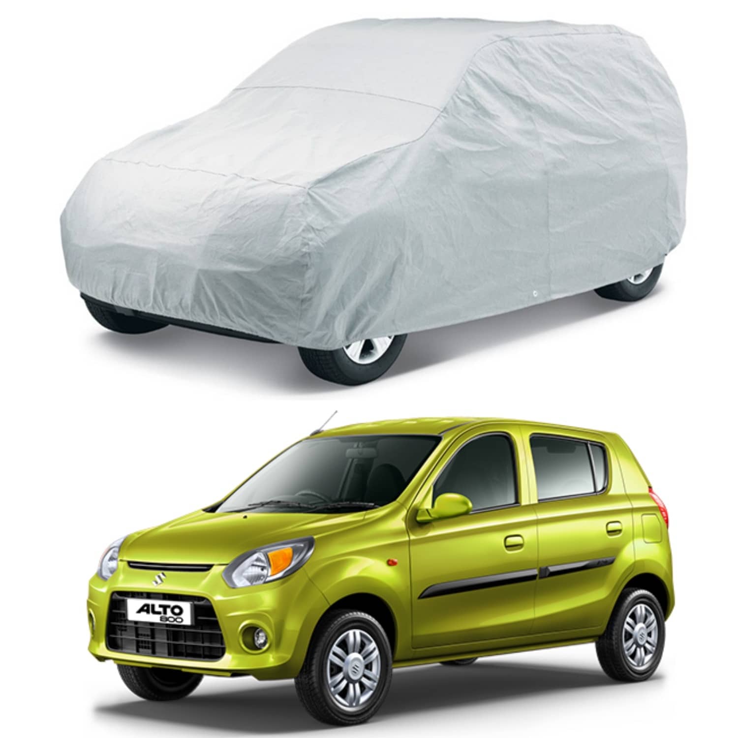 AUTOREATAIL Car Body Cover for Maruti Suzuki Alto [2010-2013] Without Mirror Pocket ( Pack of 1 ) , Silver