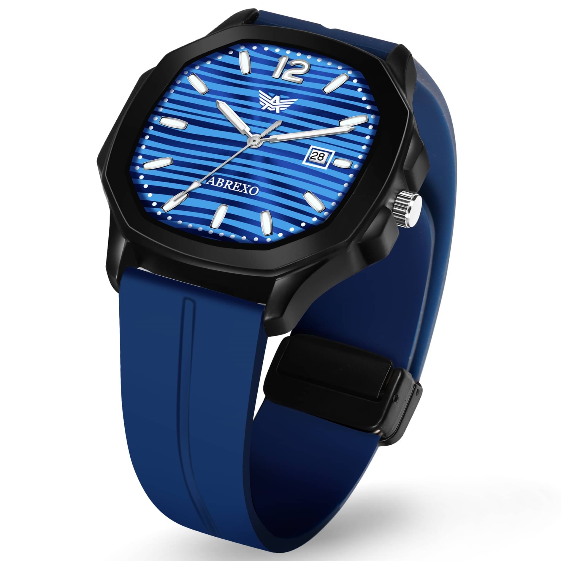    			Abrexo Blue Silicon Analog Men's Watch