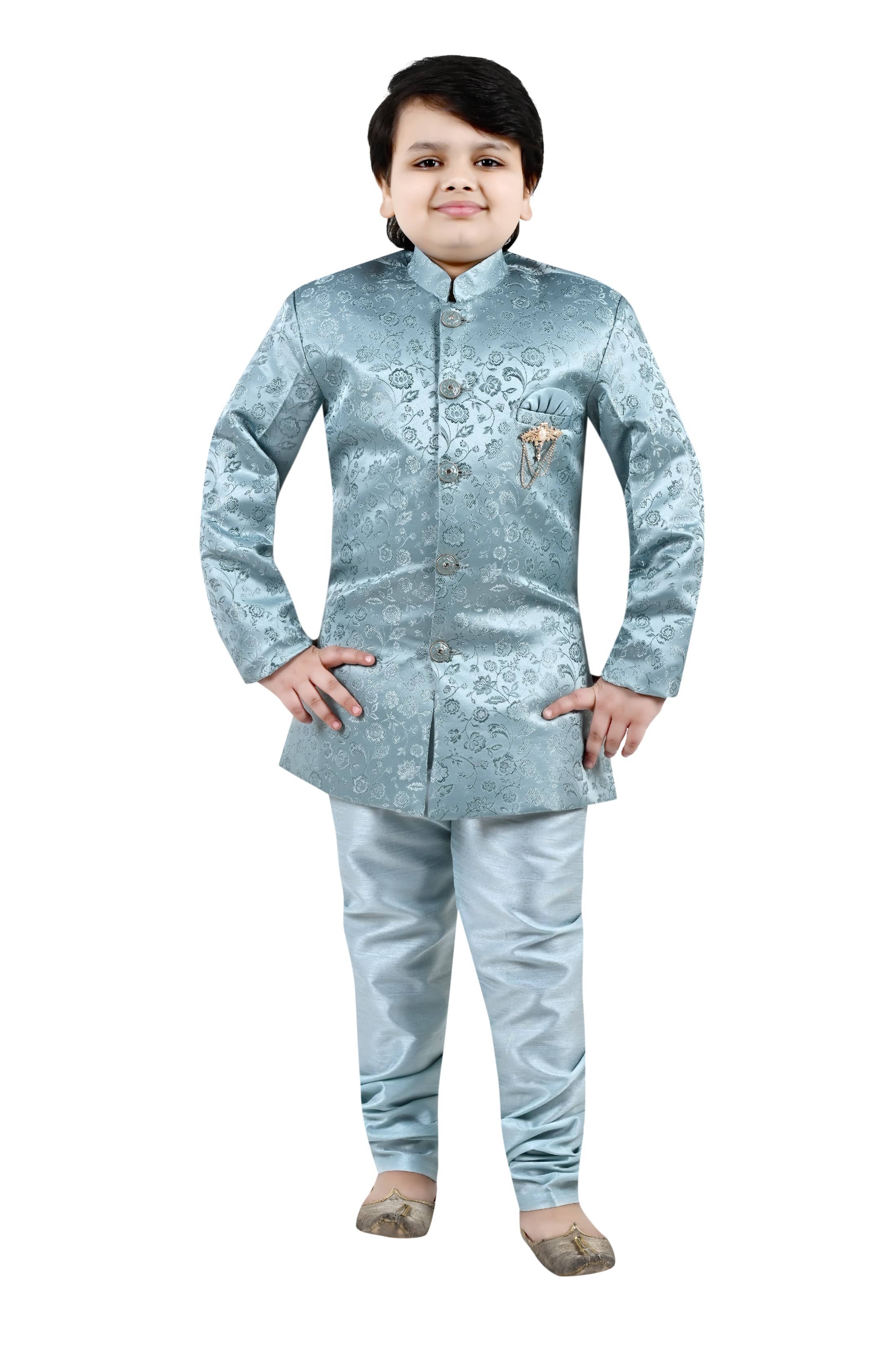 Arshia Fashions Boys Cotton Blend Blue Sherwani ( Pack of 1 ) - Kurtas & Kurta Sets | Buy online on ZillyBuy