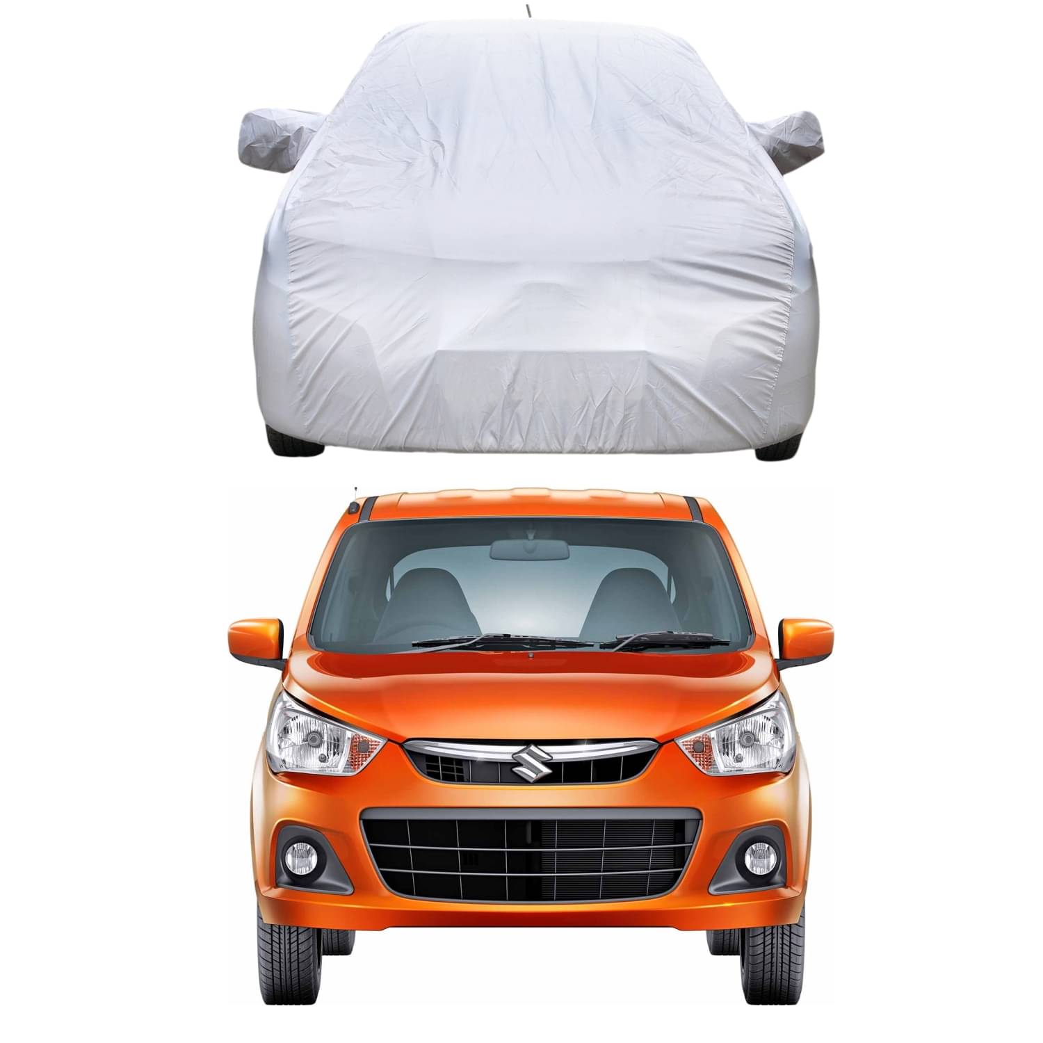     			AutoRetail Car Body Cover for Maruti Suzuki Alto [2005-2010] With Mirror Pocket ( Pack of 1 ) , Silver