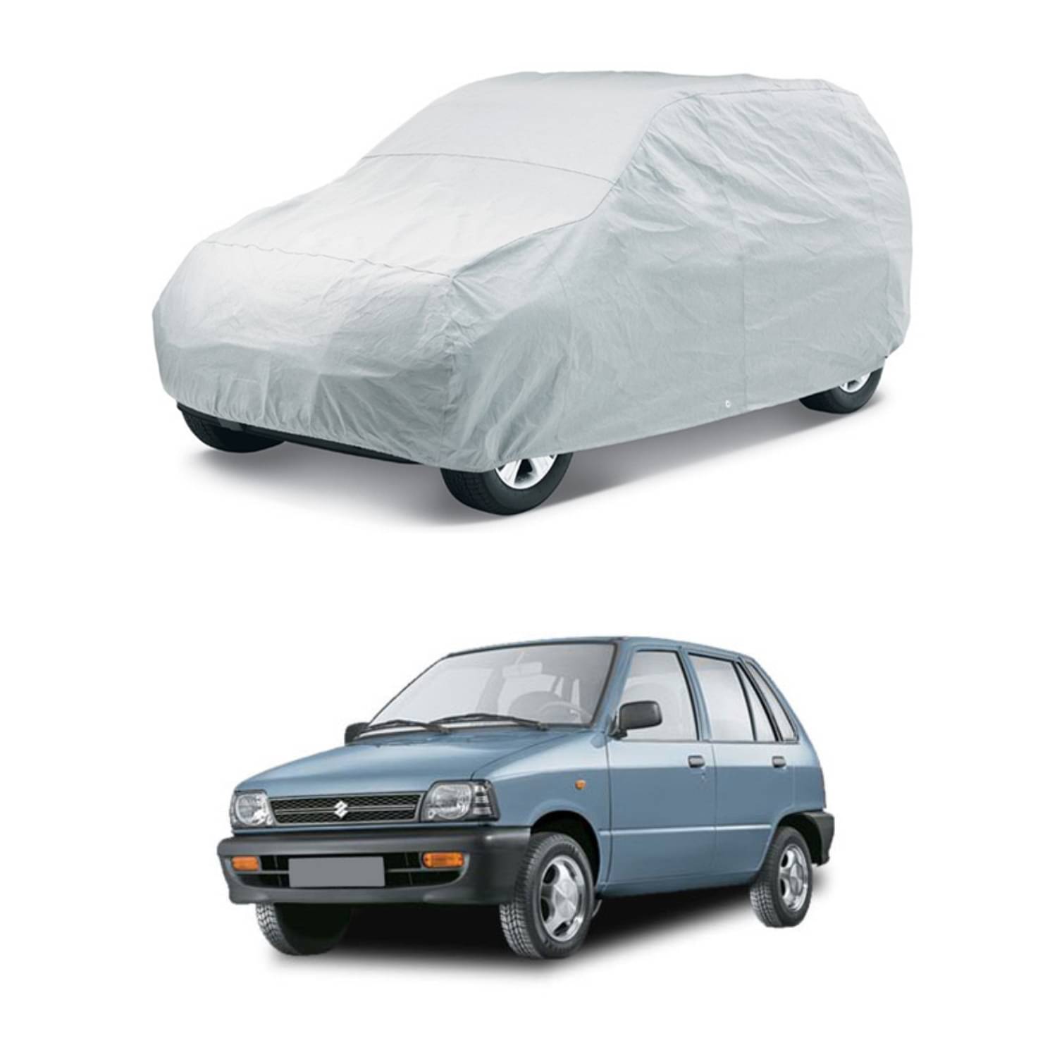     			AutoRetail Car Body Cover for Maruti Suzuki 800 [1997-2000] Without Mirror Pocket ( Pack of 1 ) , Silver