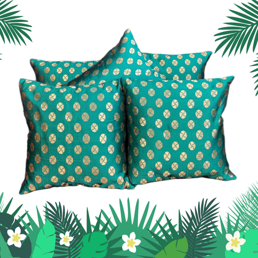BMAP Set of 2 Jacquard Polka Dots Square Cushion Cover (30X30)cm - Green BMAP Set of 2 Jacquard Polka Dots Square Cushion Cover (30X30)cm - Green