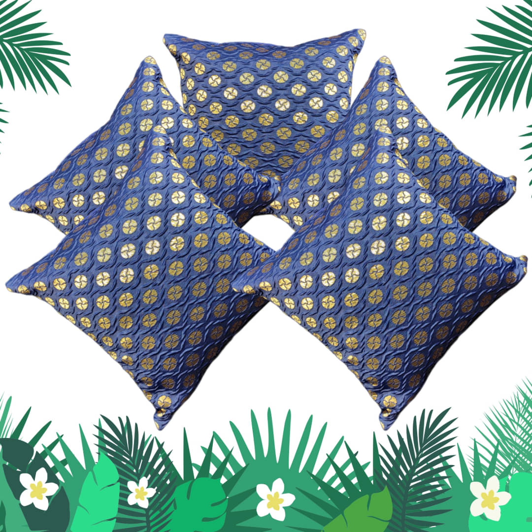 BMAP Set of 5 Jacquard Polka Dots Square Cushion Cover (40X40)cm - Navy Blue BMAP Set of 5 Jacquard Polka Dots Square Cushion Cover (40X40)cm - Navy Blue