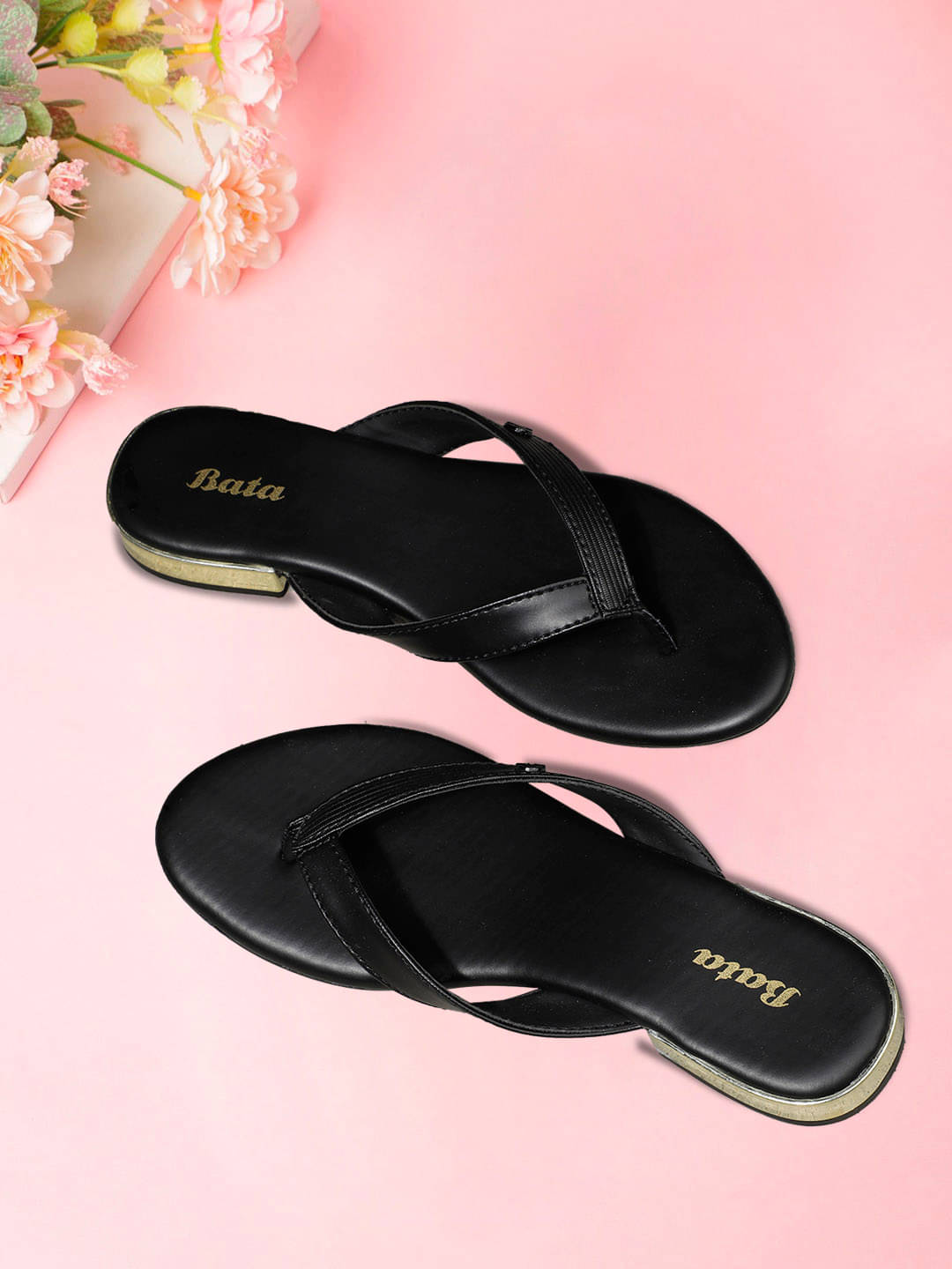     			Bata Black Women's Thong Flip Flop