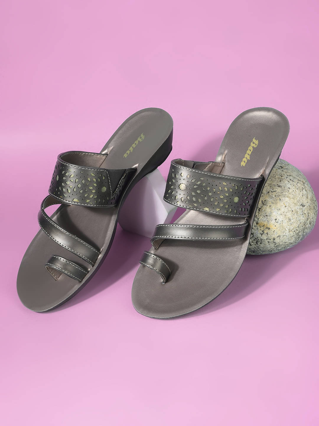     			Bata Dark Grey Women's Thong Flip Flop