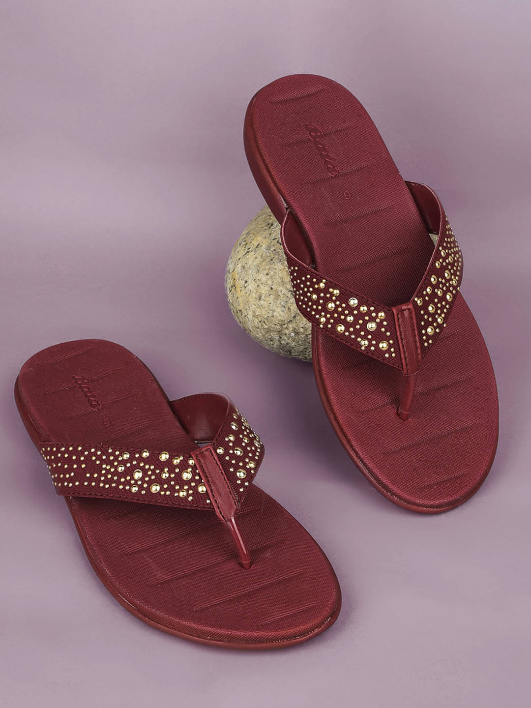     			Bata Maroon Women's Thong Flip Flop