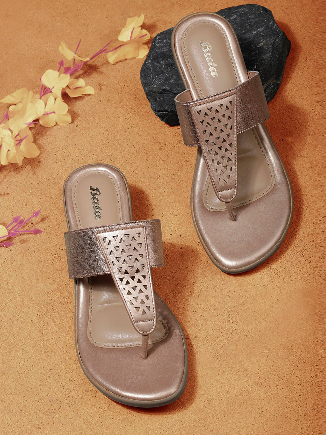     			Bata Rose Gold Women's Thong Flip Flop