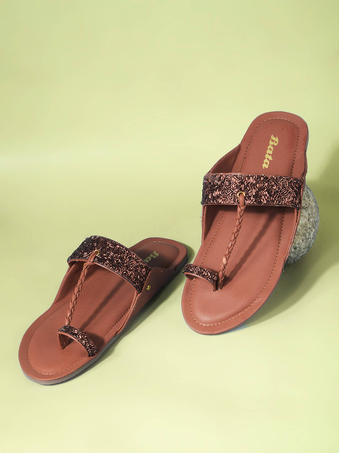 Bata Tan Women's Thong Flip Flop