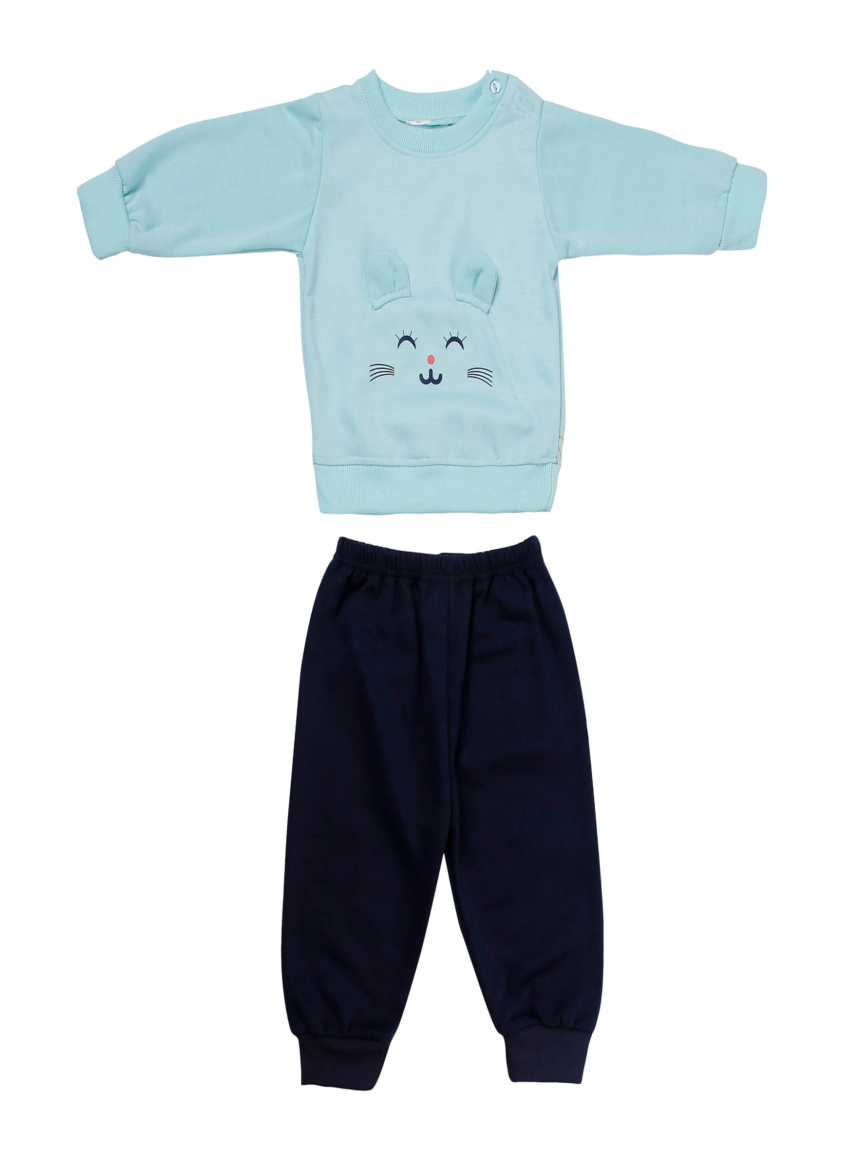     			CUSHEE Pack of 2 Unisex Polyester Sweatshirt & Trackpant Set ( Blue )