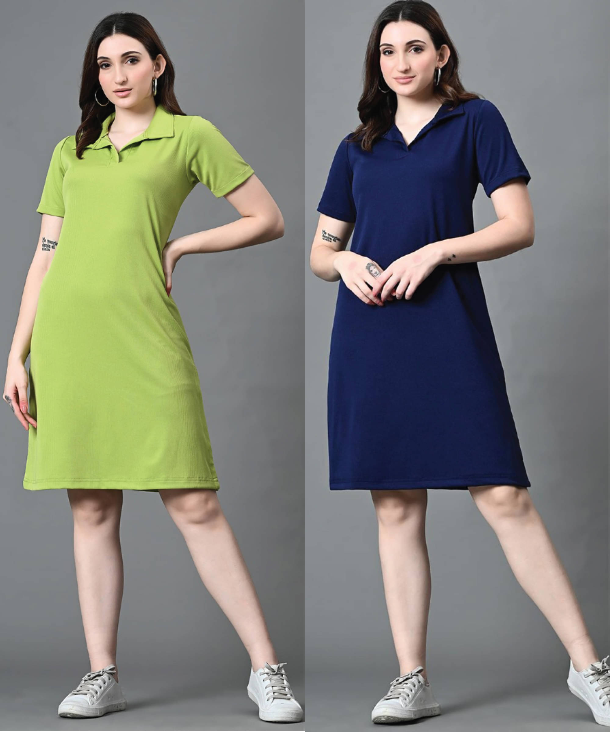 Christy World Women Lycra Solid T-shirt Dress ( Multicolor 6 ) Christy World Women Lycra Solid T-shirt Dress ( Multicolor 6 )