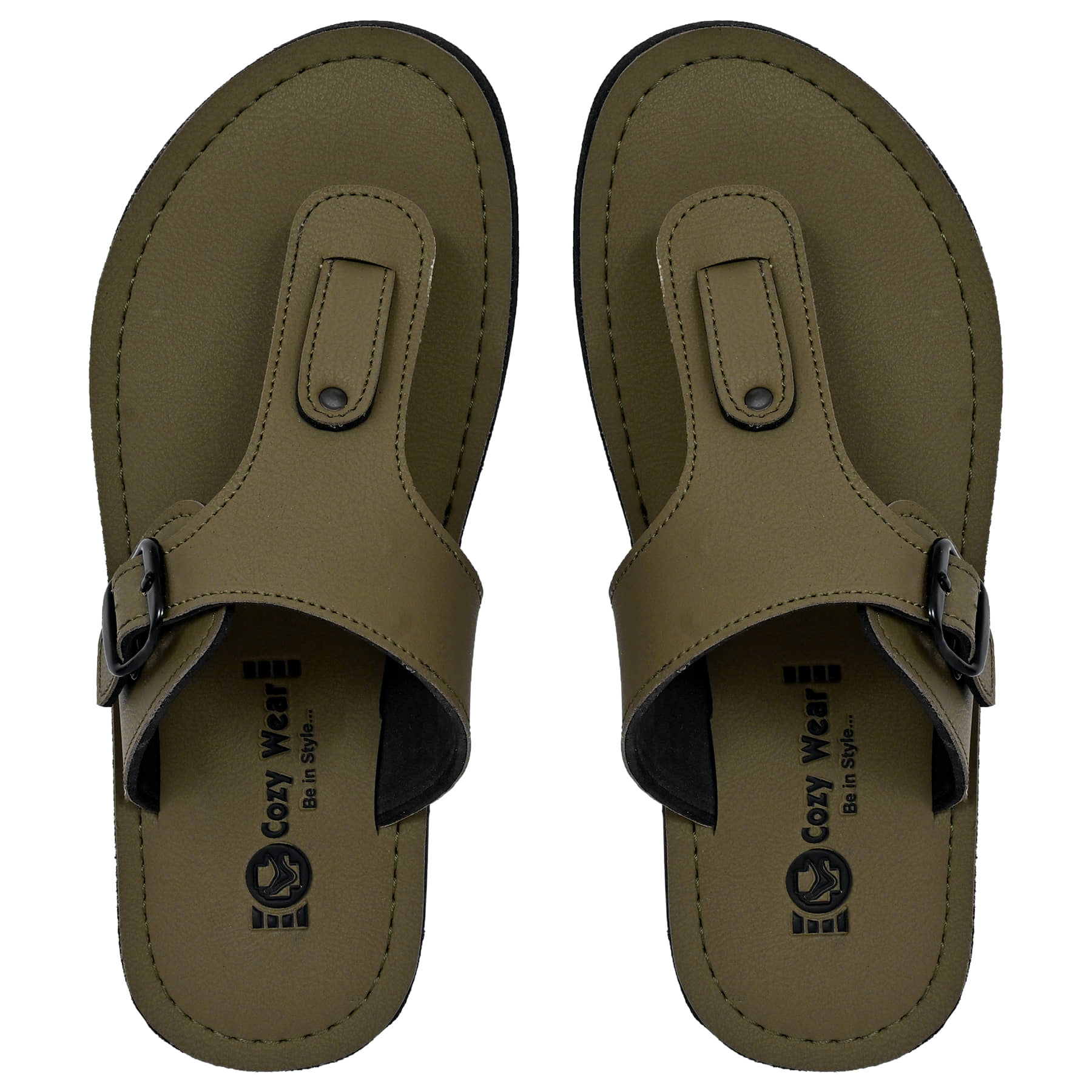 Cozy Wear Green Men's Thong Flip Flop