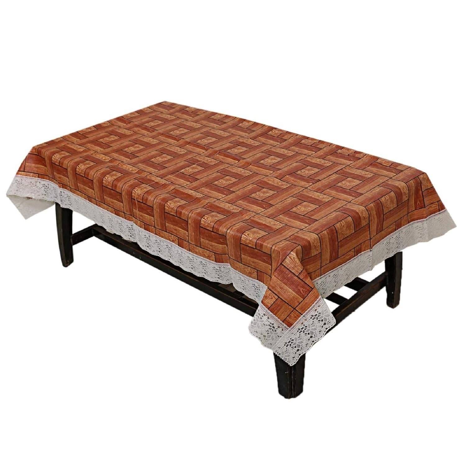     			CreadCraft Printed PVC 4 Seater Rectangle Table Cover ( 105 x 102 ) cm Pack of 1 Multicolor