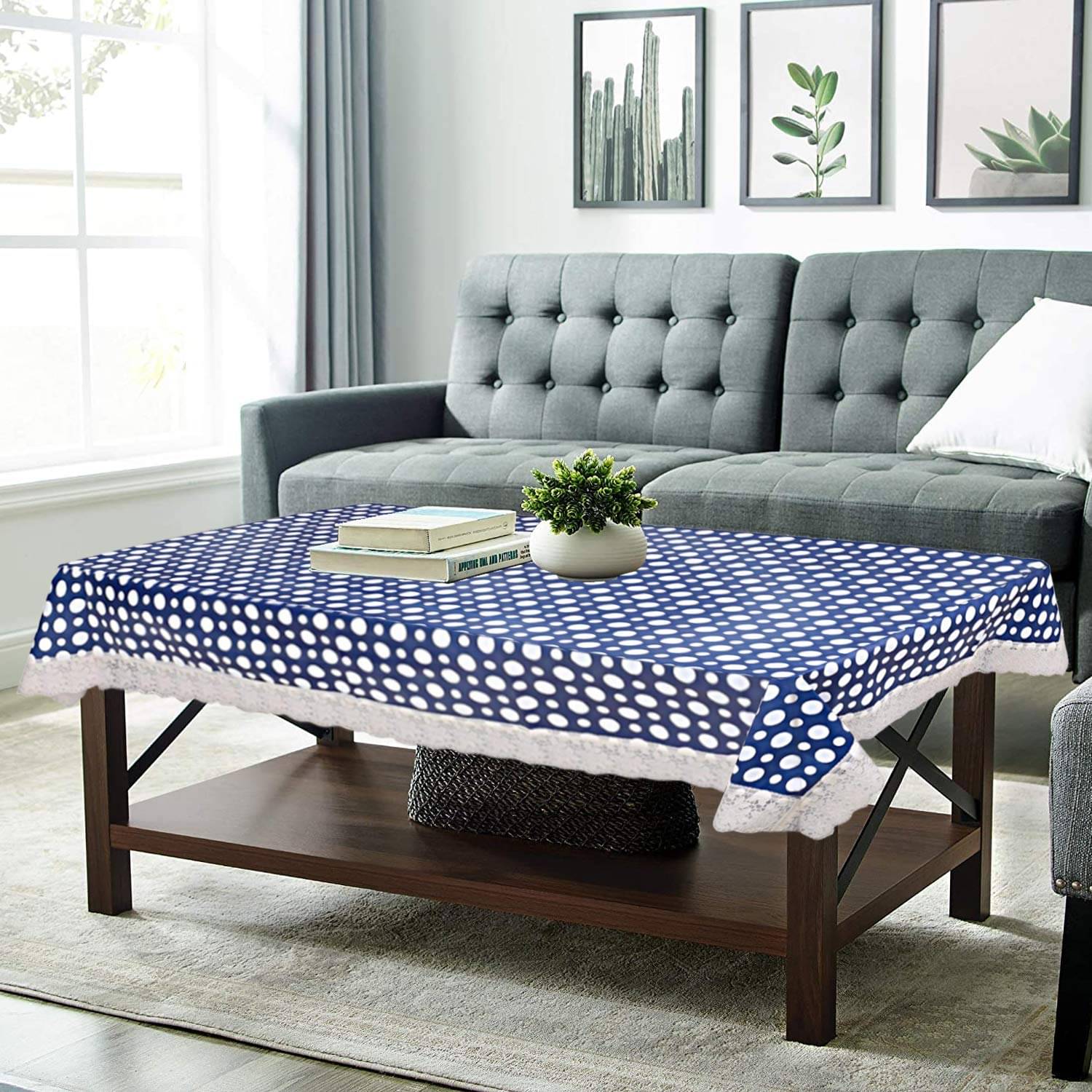 CreadCraft Printed PVC 4 Seater Square Table Cover ( 105 x 102 ) cm Pack of 1 Multicolor CreadCraft Printed PVC 4 Seater Square Table Cover ( 105 x 102 ) cm Pack of 1 Multicolor