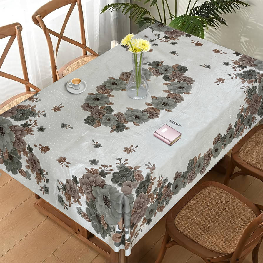     			Crosmo Printed PVC 4 Seater Rectangle Table Cover ( 60 x 40 ) cm Pack of 1 Cream