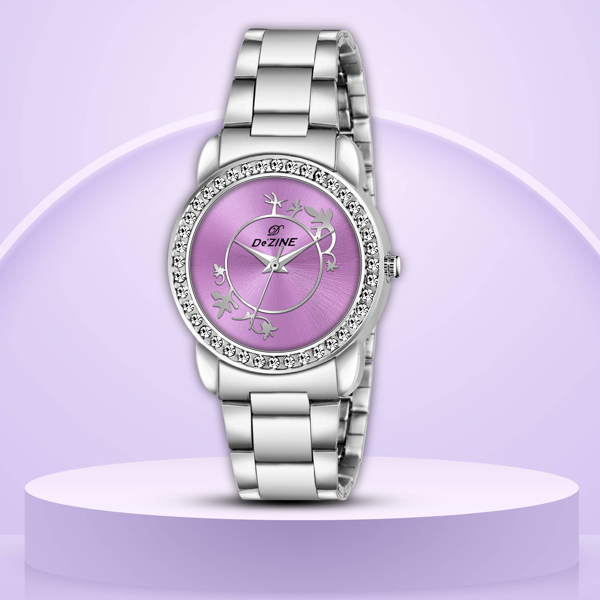 Dezine Silver Stainless Steel Analog Womens Watch