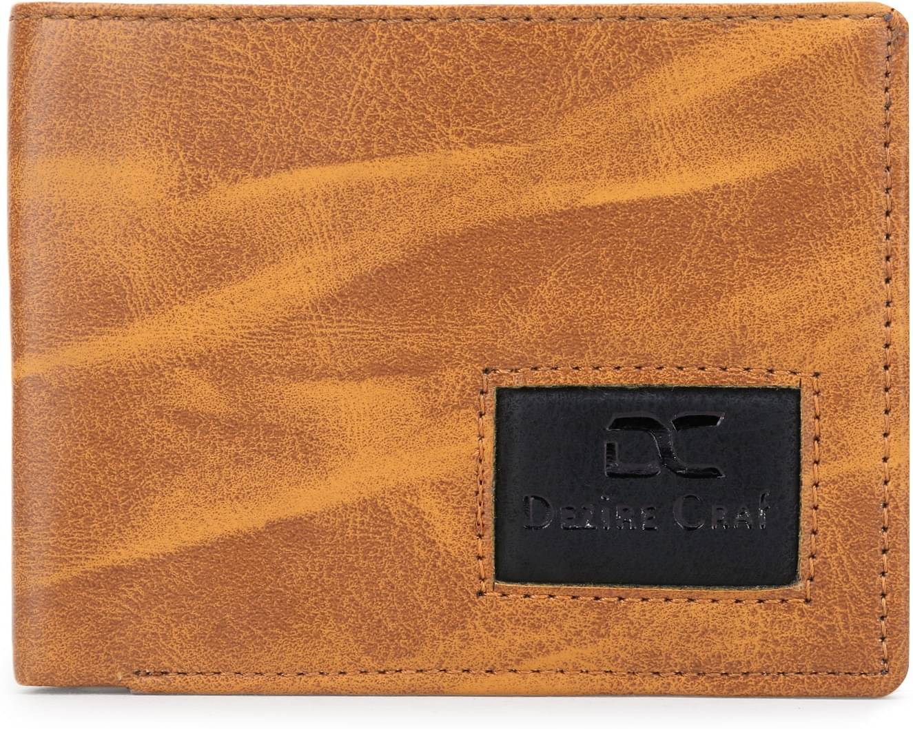     			Dezire Crafts PU Embellished Men's Regular Wallet With 7 Slots For Card ( Tan , Pack of 1 )