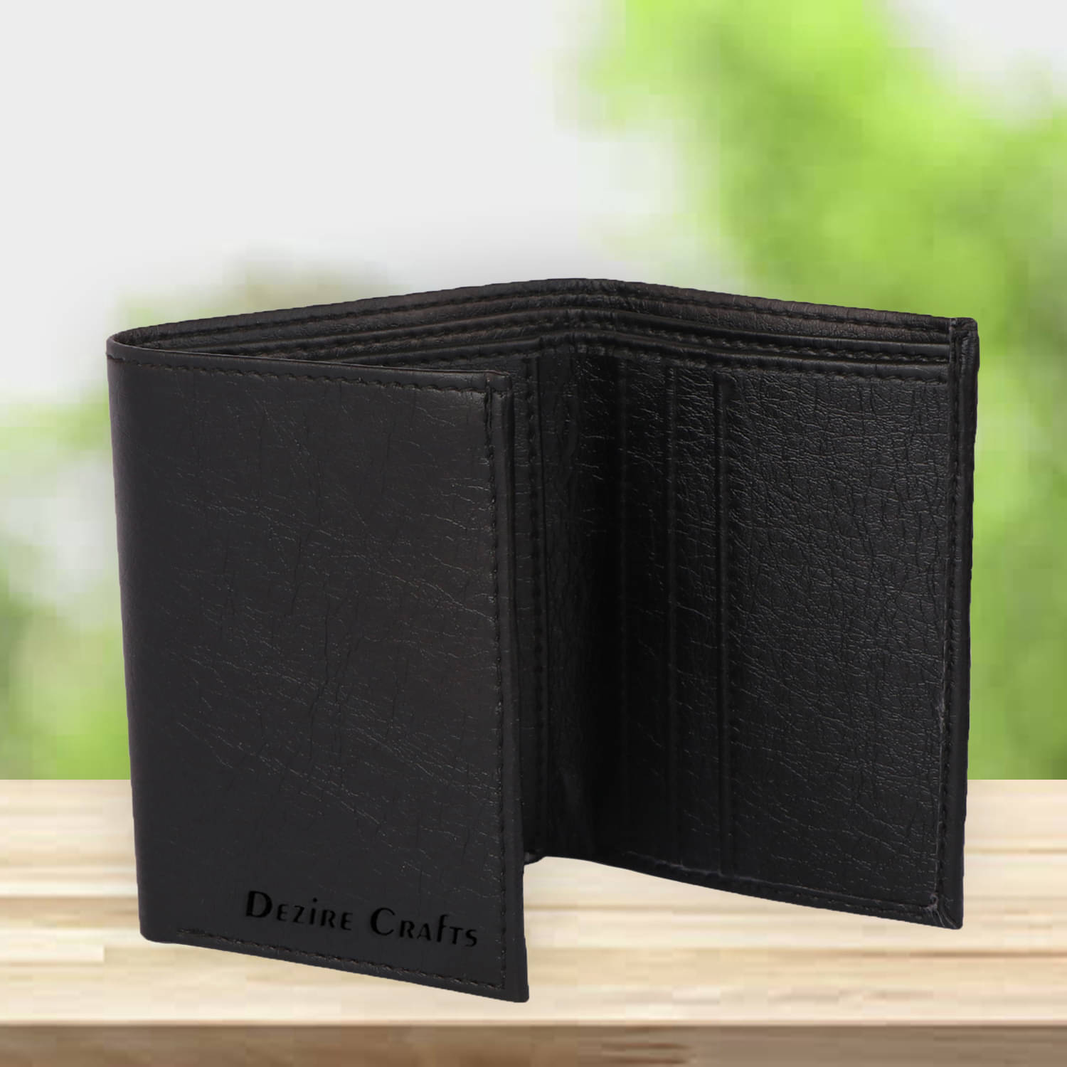     			Dezire Crafts PU Engraved Men's Regular Wallet With 7 Slots For Card ( Black , Pack of 1 )