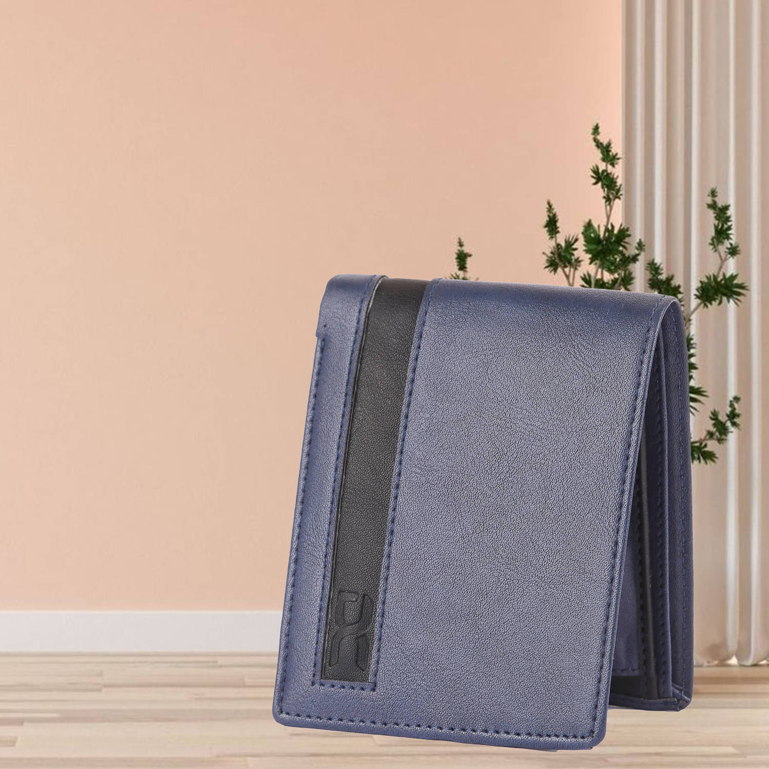     			Dezire Crafts PU Self Design Men's Regular Wallet With 7 Slots For Card ( Blue , Pack of 1 )