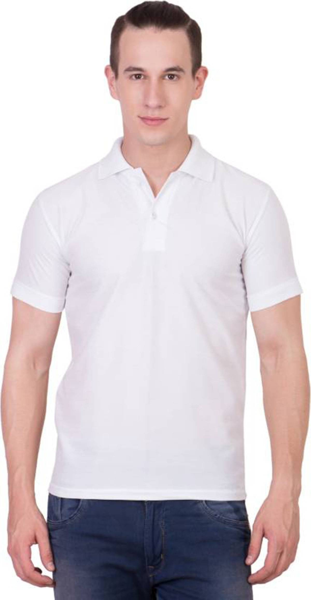     			FIRSTLIKE Pack of 1 Cotton Blend Regular Fit Solid Half Sleeves Men's Polo T Shirt ( White )