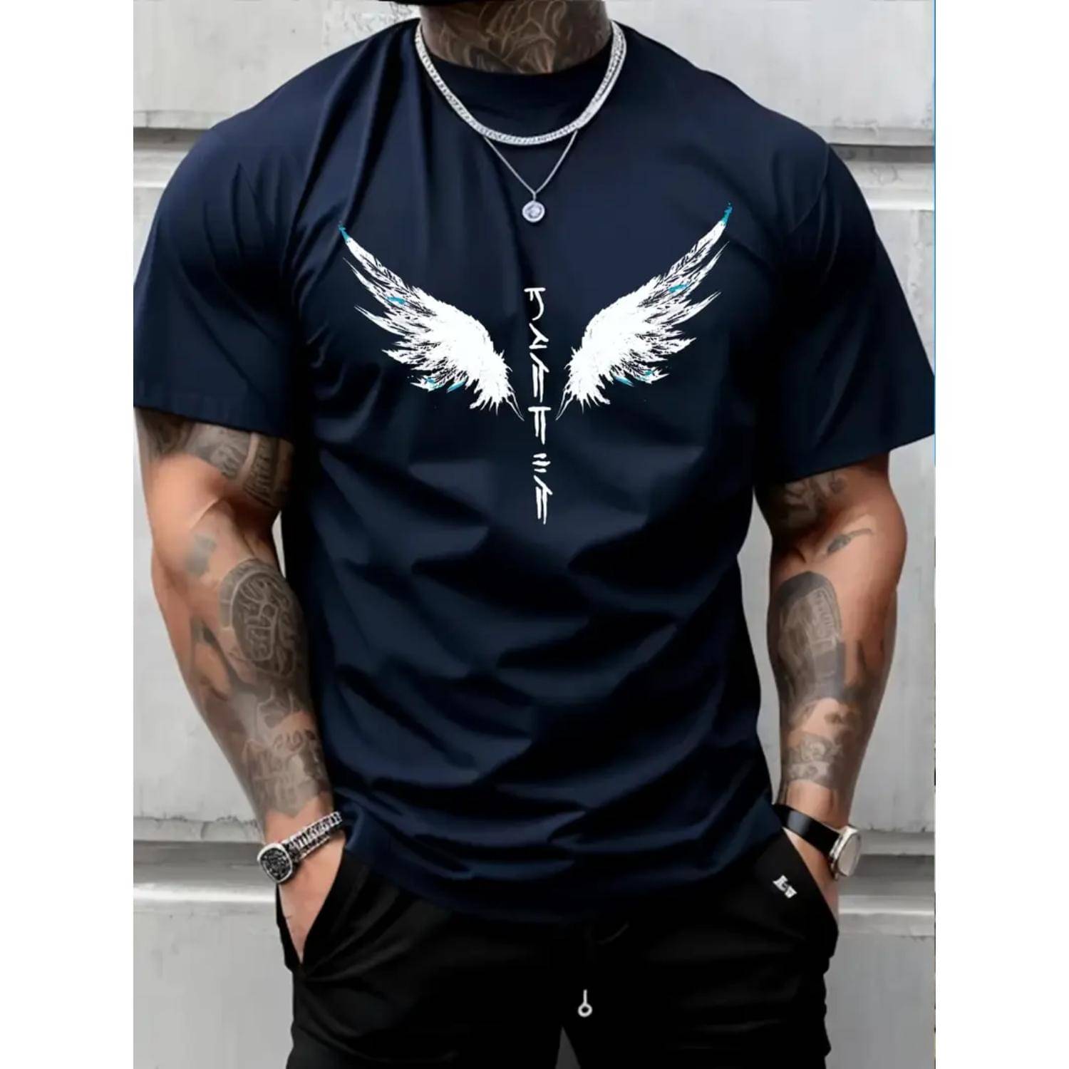 Glito Cotton Blend Regular Fit Printed Half Sleeves Men's Round T-Shirt - Navy Blue ( Pack of 1 ) Glito Cotton Blend Regular Fit Printed Half Sleeves Men's Round T-Shirt - Navy Blue ( Pack of 1 )