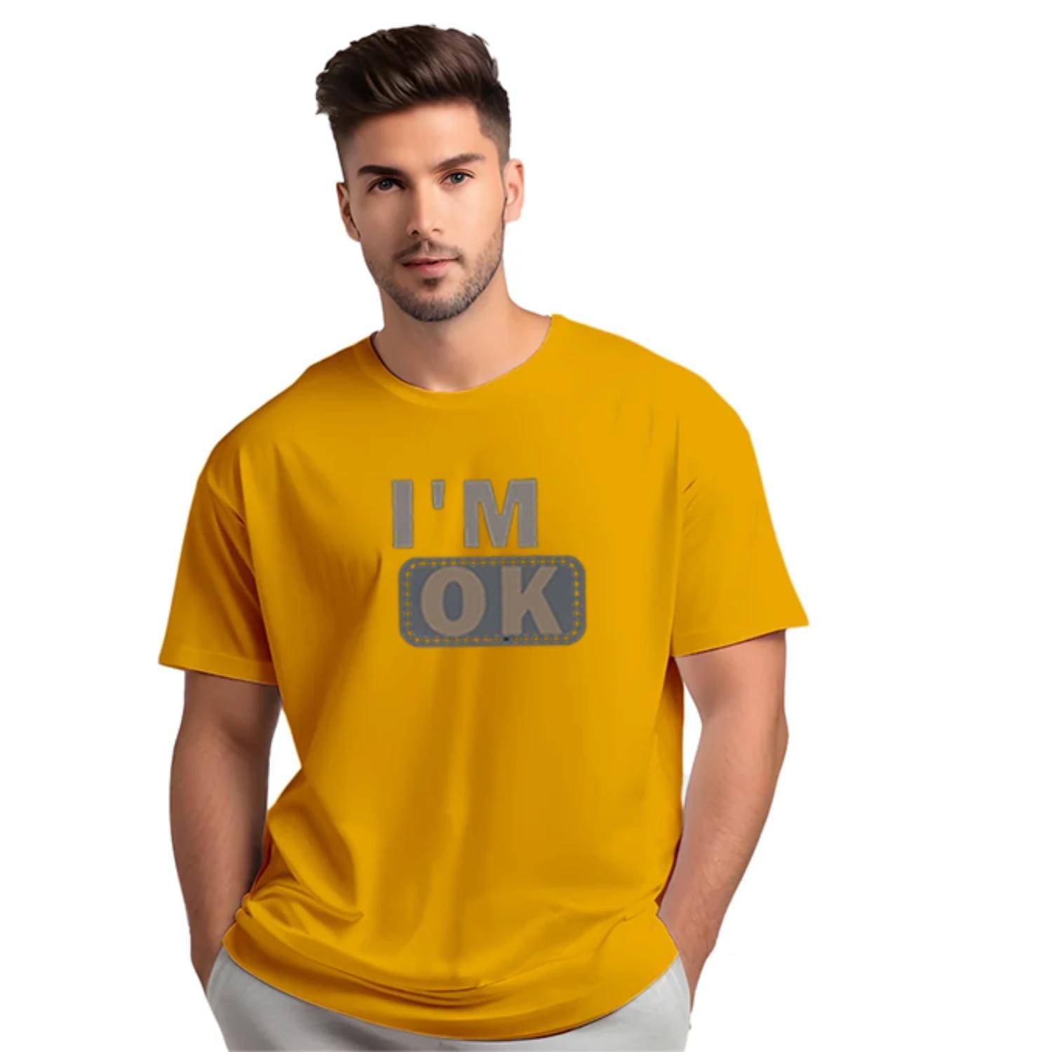 Glito Cotton Blend Regular Fit Printed Half Sleeves Men's Round T-Shirt - Yellow ( Pack of 1 ) Glito Cotton Blend Regular Fit Printed Half Sleeves Men's Round T-Shirt - Yellow ( Pack of 1 )