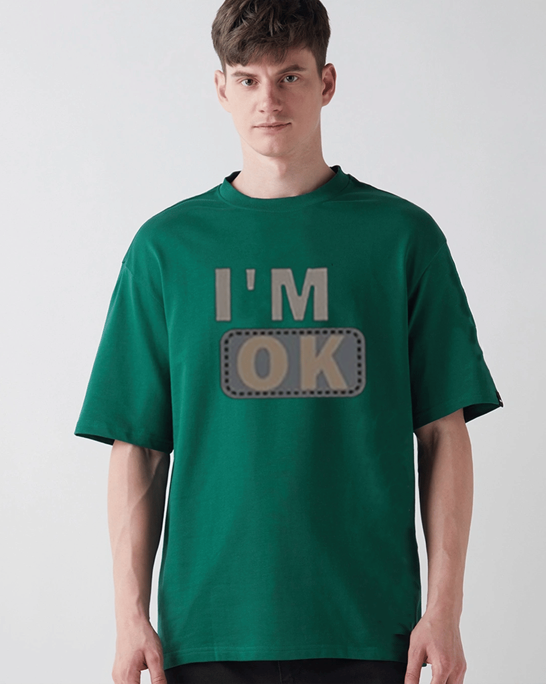     			Glito Cotton Blend Regular Fit Printed Half Sleeves Men's Round T-Shirt - Green ( Pack of 1 )