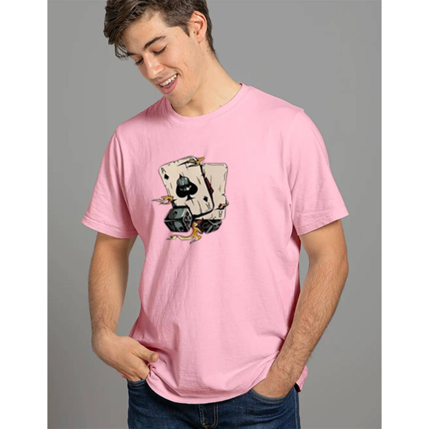 Glito Cotton Blend Regular Fit Printed Half Sleeves Men's Round T-Shirt - Pink ( Pack of 1 ) Glito Cotton Blend Regular Fit Printed Half Sleeves Men's Round T-Shirt - Pink ( Pack of 1 )