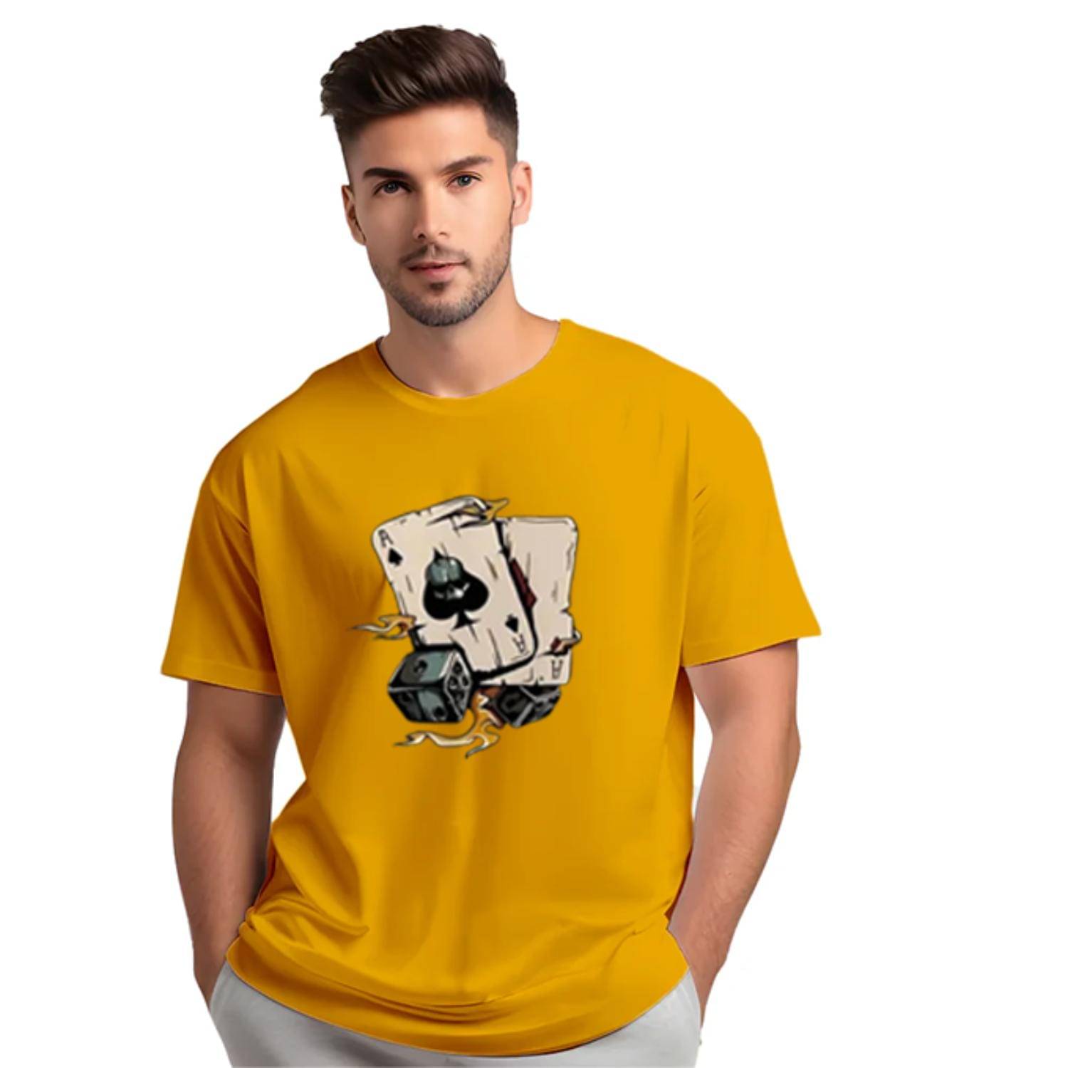 Glito Cotton Blend Regular Fit Printed Half Sleeves Men's Round T-Shirt - Yellow ( Pack of 1 )     			Glito Cotton Blend Regular Fit Printed Half Sleeves Men's Round T-Shirt - Yellow ( Pack of 1 )