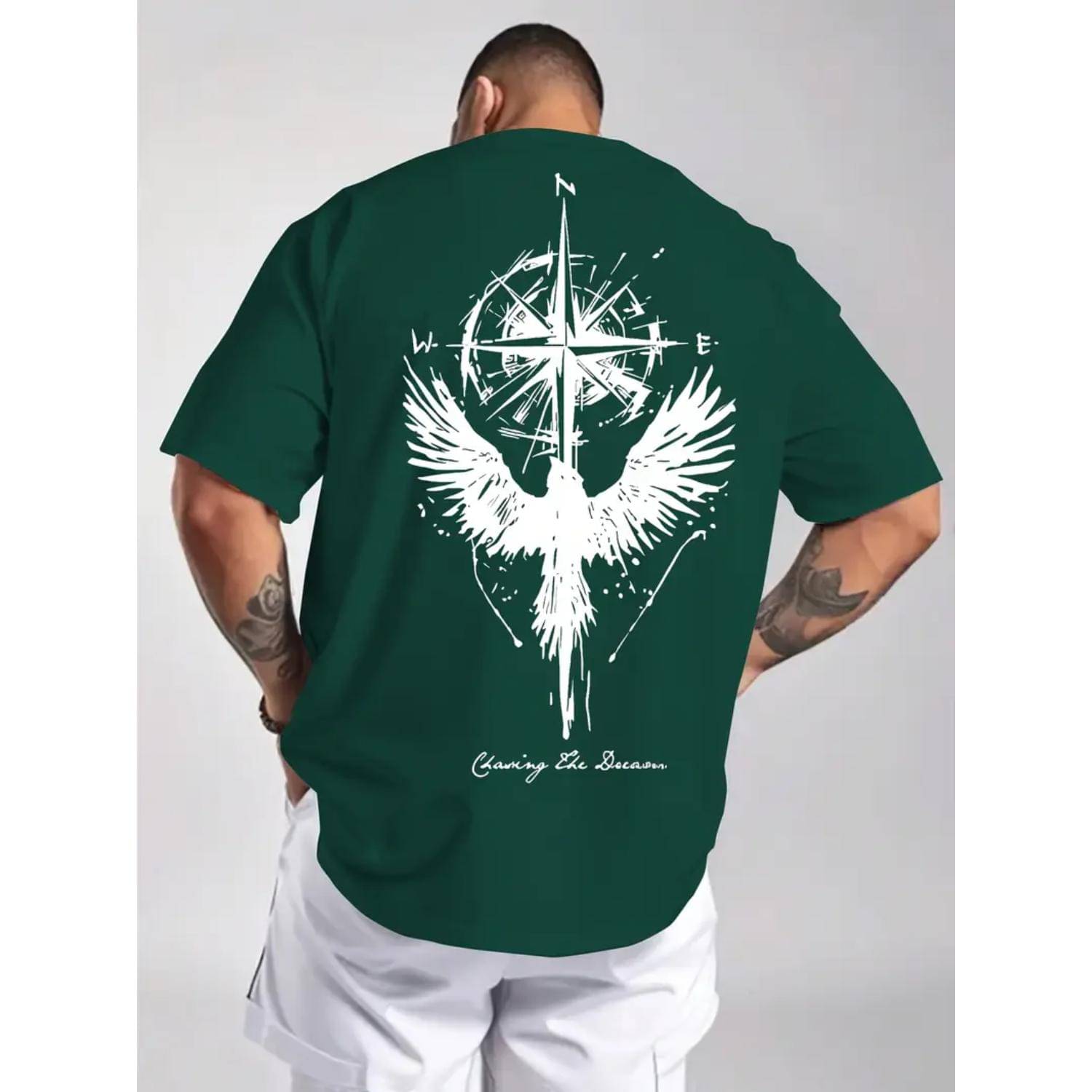 Glito Cotton Blend Regular Fit Printed Half Sleeves Men's Round T-Shirt - Green ( Pack of 1 ) Glito Cotton Blend Regular Fit Printed Half Sleeves Men's Round T-Shirt - Green ( Pack of 1 )