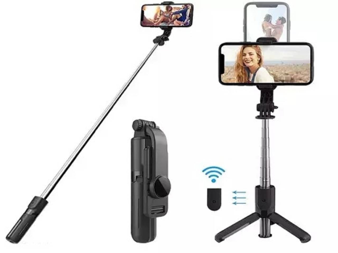 HUG PUPPY Bluetooth Selfie Stick ( Black ) HUG PUPPY Bluetooth Selfie Stick ( Black )