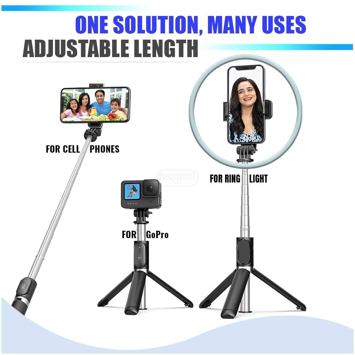 HUG PUPPY Bluetooth Selfie Stick ( Black ) HUG PUPPY Bluetooth Selfie Stick ( Black )