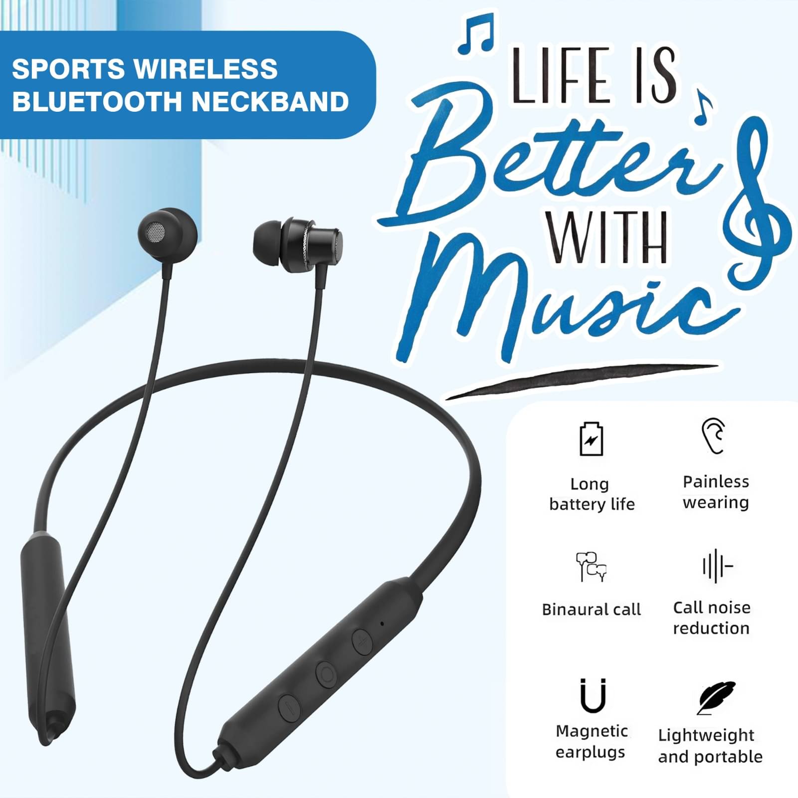     			HUG PUPPY In-the-ear Bluetooth Headset with Upto 7h Talktime Deep Bass - Black