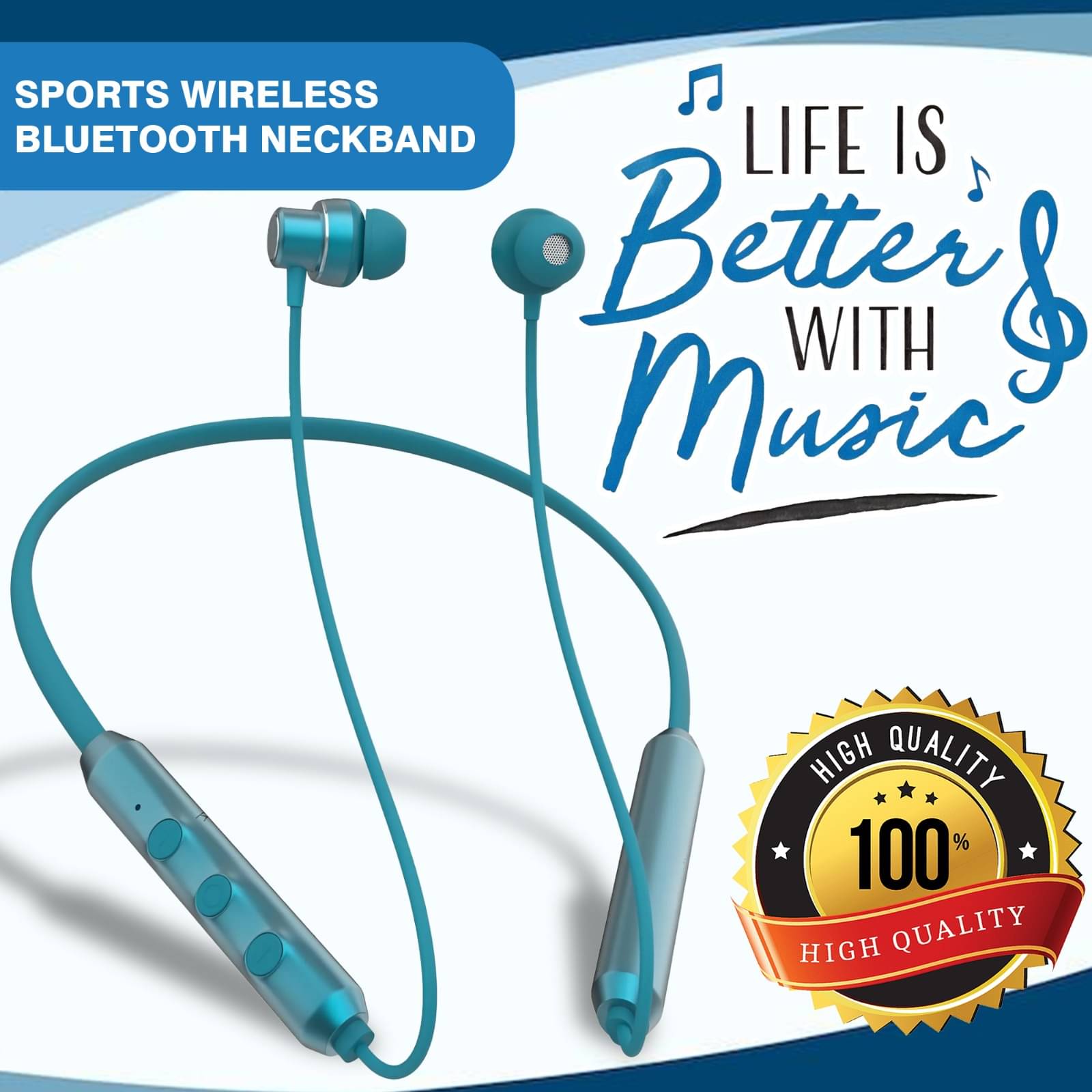     			HUG PUPPY In-the-ear Bluetooth Headset with Upto 7h Talktime Deep Bass - Blue